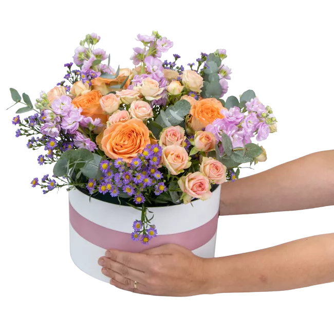 flower box with roses